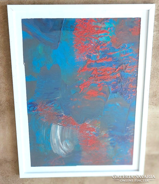 (K) abstract painting with 31x42 cm frame