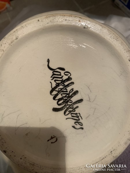 Antik Sarreguemines U&C porcelán mosdó és kancsó