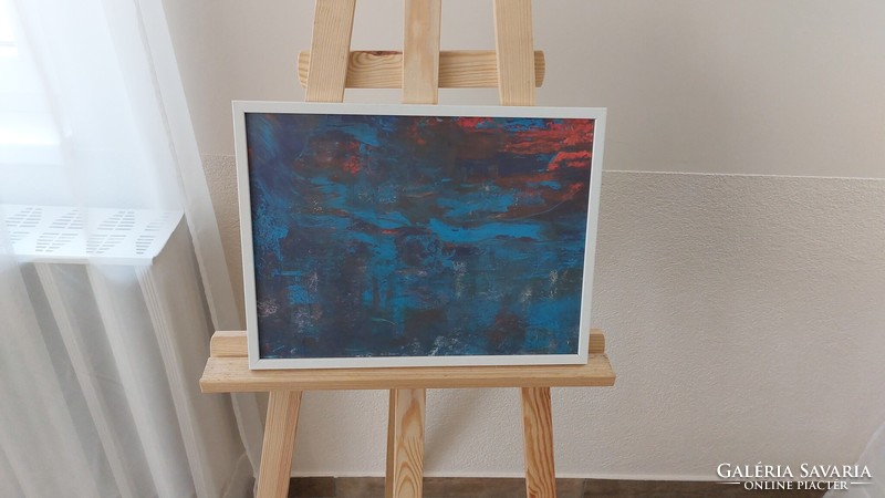 (K) abstract painting with 31x42 cm frame