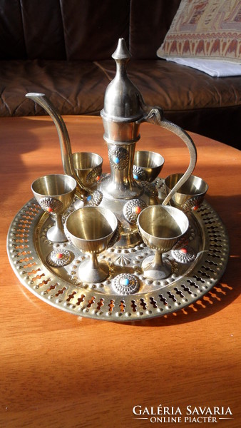 Egyptian coffee set, lavish handwork. From the 60s