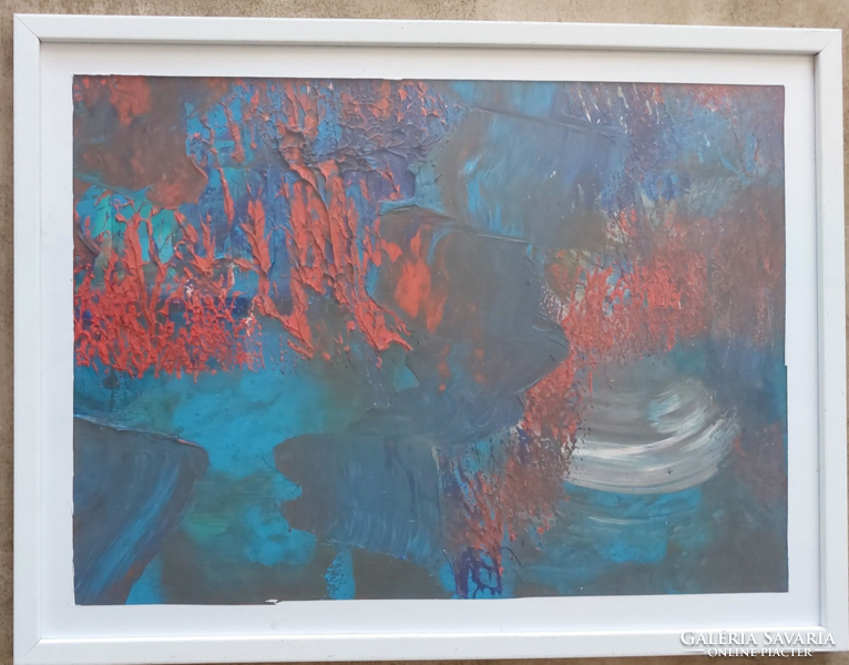 (K) abstract painting with 31x42 cm frame