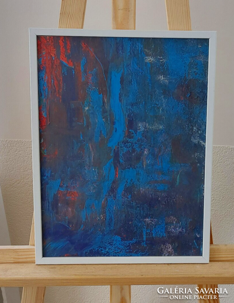 (K) abstract painting with 31x42 cm frame