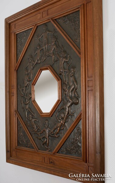 French mirror specialty - on a wooden base with bronze ornaments