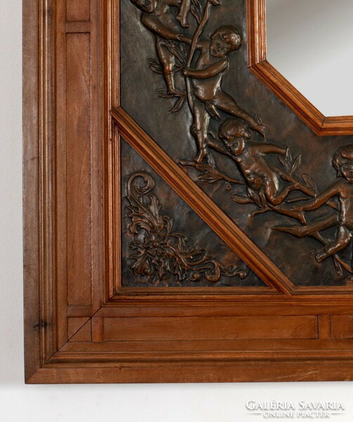 French mirror specialty - on a wooden base with bronze ornaments