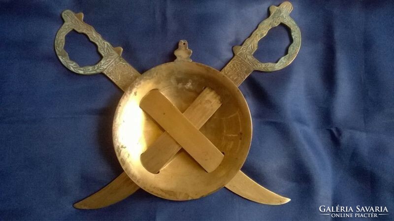 Copper shield with swords - wall decoration