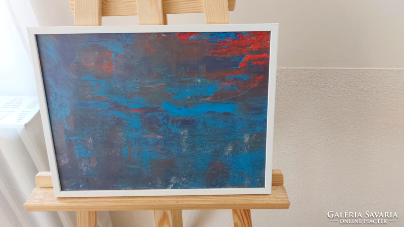 (K) abstract painting with 31x42 cm frame