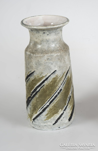 Gorka livia - black-green striped vase (g07)