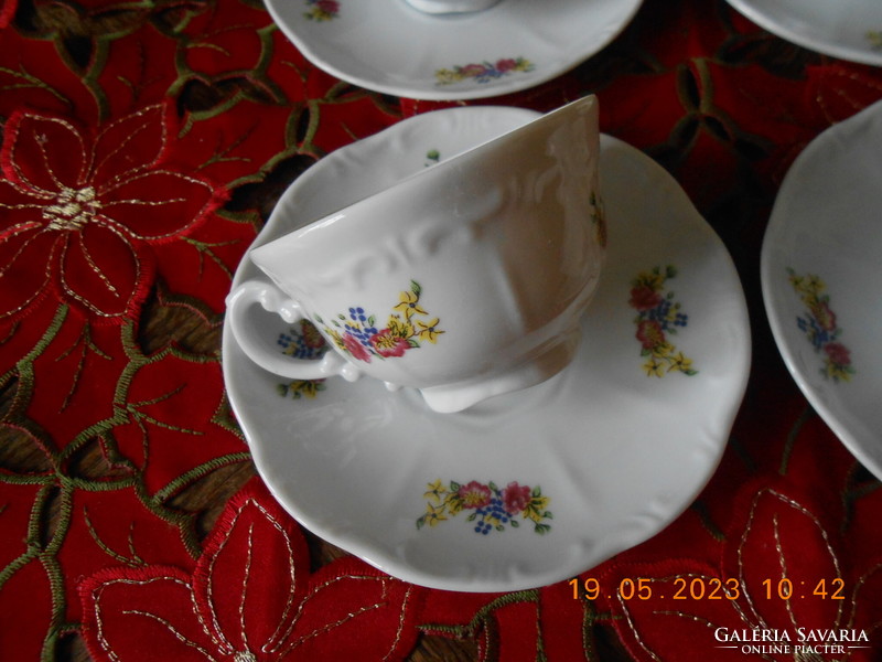 Zsolnay flower bouquet patterned coffee cup