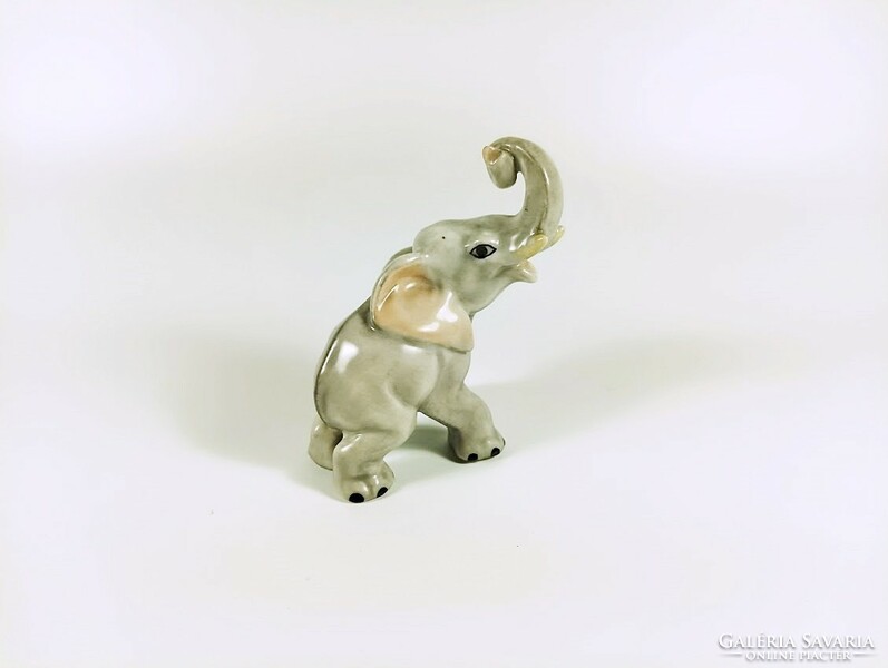 Herend, African elephant, hand-painted porcelain figure, flawless! (H124)