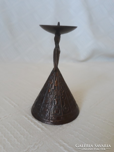 Bronze Hungarian applied arts candle holder