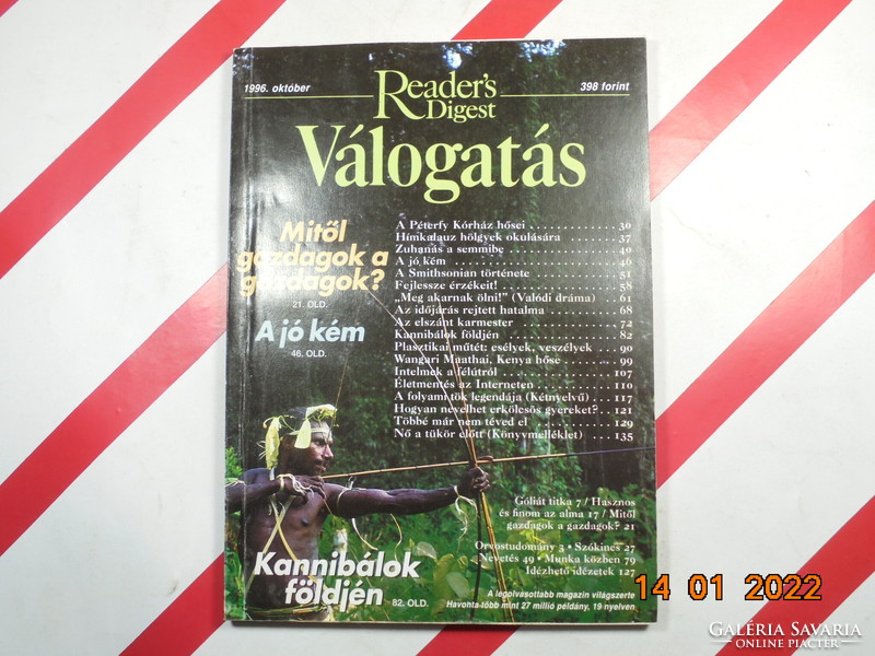 Régi retro Reader's Digest Válogatás újság magazin 1996. október - Ajándékba születésnapra