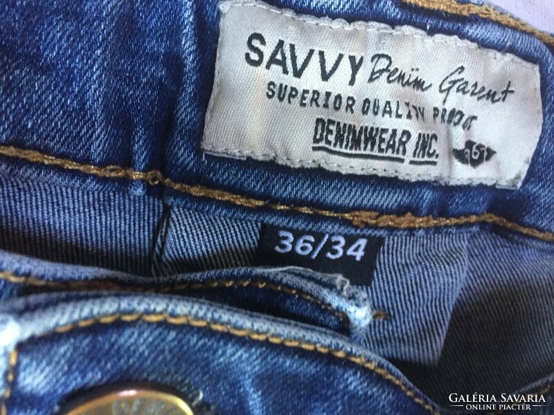 Long jeans, size 36 x 34, blue denim savvy brand
