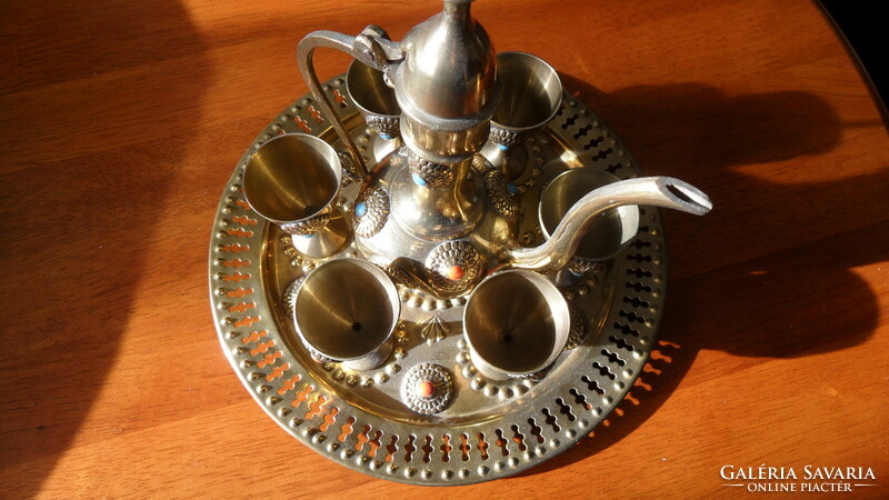 Egyptian coffee set, lavish handwork. From the 60s