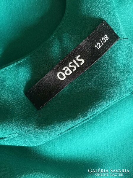 Oasis 38-40-es alkalmi zöld muszlin ruha