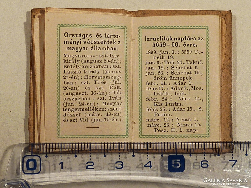 1899-es tárca naptár