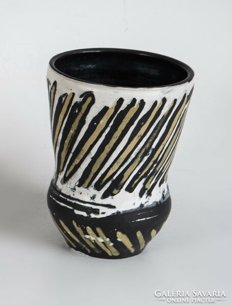 Gorka livia vase - with green striped pattern (g05)