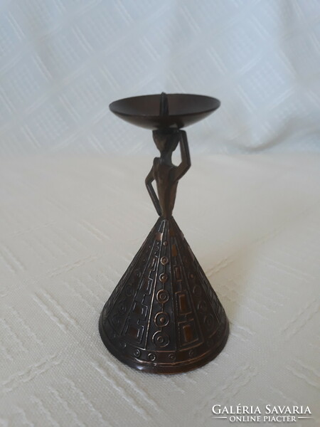 Bronze Hungarian applied arts candle holder