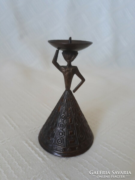 Bronze Hungarian applied arts candle holder