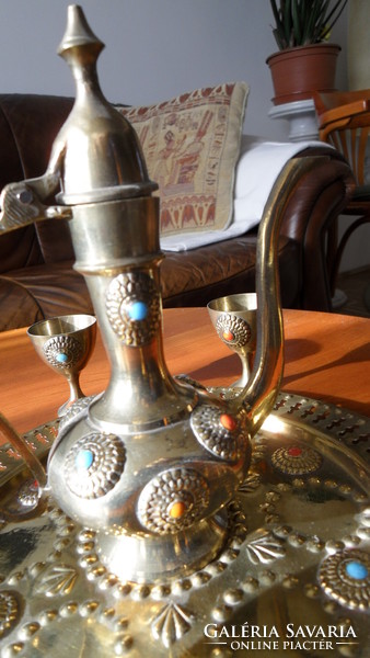 Egyiptomi kávés készlet, pazar kézimunka . 60-as évekből