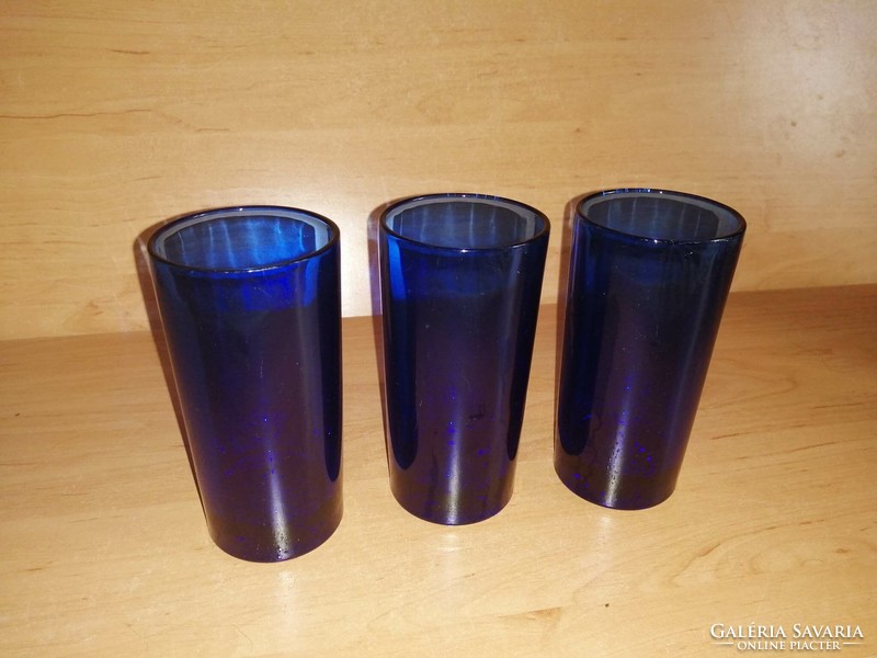 Dark blue glass tumbler 3 in one (2/k)