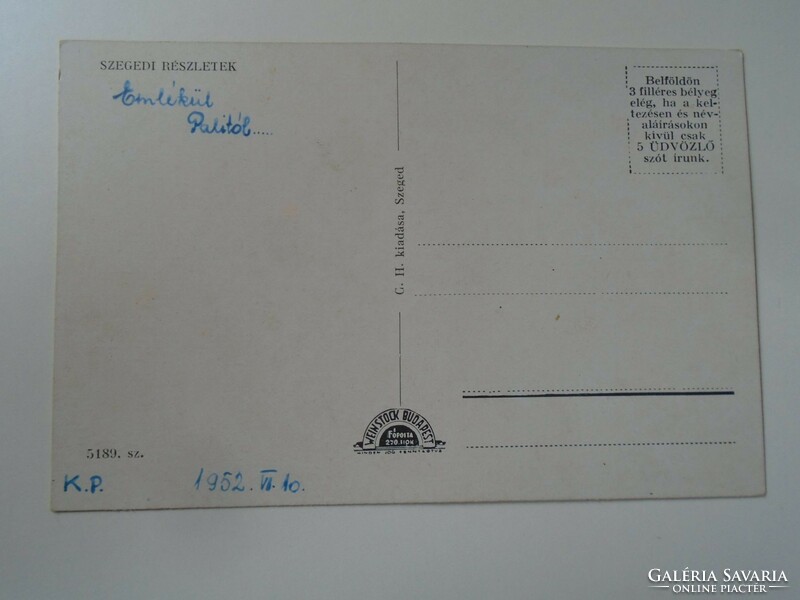 D195590 Szeged  Weinstock  -G.H. kiadása  1940's - képeslap