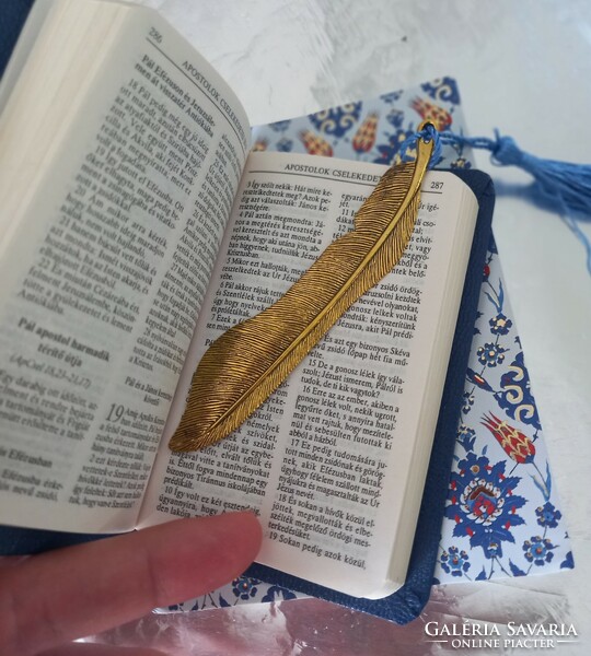 Gold-plated quill bookmark