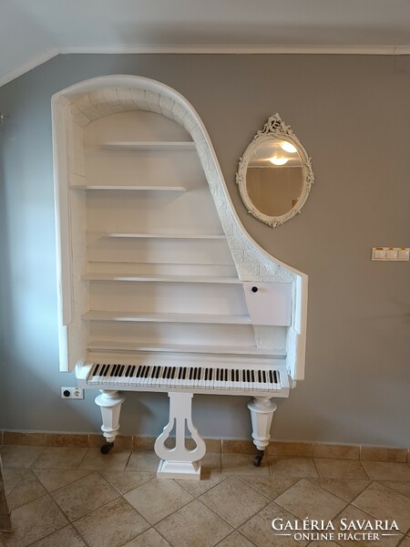 Bookshelf made of antique piano