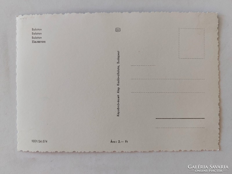Régi képeslap Balaton fotó levelezőlap vitorlás