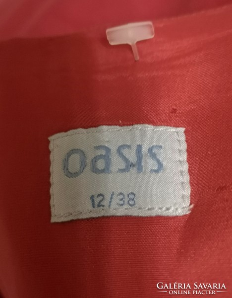 Oasis 38 cherry red 97% cotton, burgundy red summer dress
