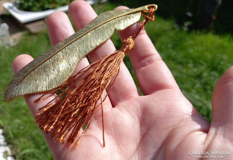 Gold-plated quill bookmark