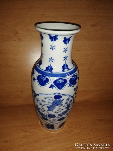 Kék mintás porcelán váza 25 cm magas (4/d)