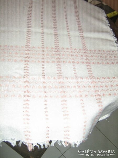 Beautiful woven tablecloth with elegant hearts