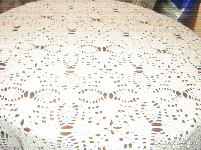Beautiful hand crocheted antique lace tablecloth