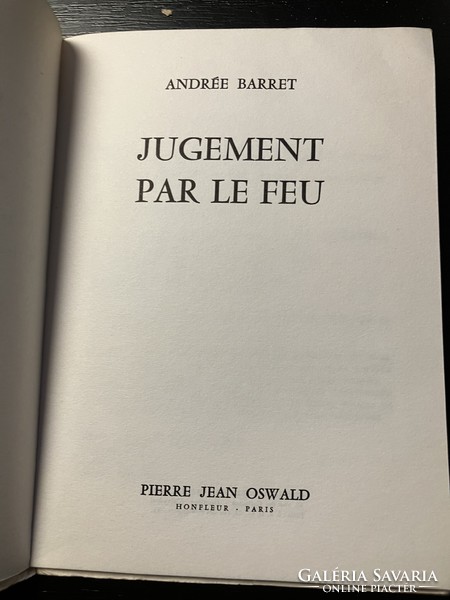 Jugement par le feu - Andrée Barret, 1965. francia nyelvű verseskötet, első kiadás, dedikált