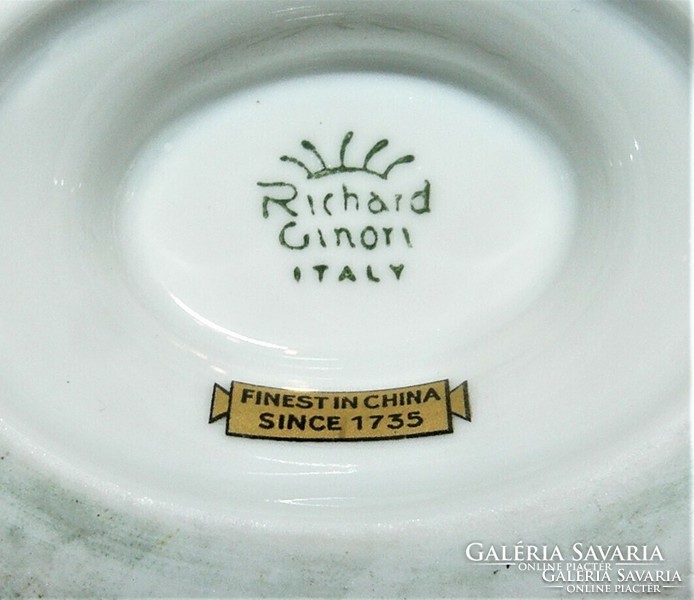Richard Ginori porcelán fűszertartó - Mustár tartó - Eredeti kanalával