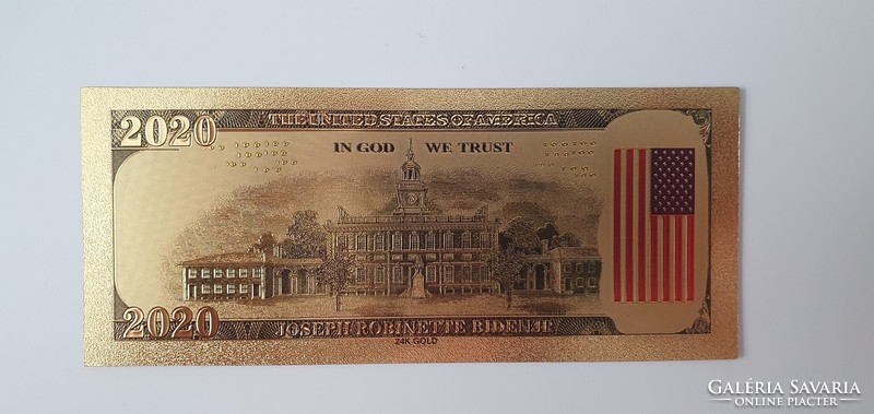 Plasztik aranyozott bankjegy