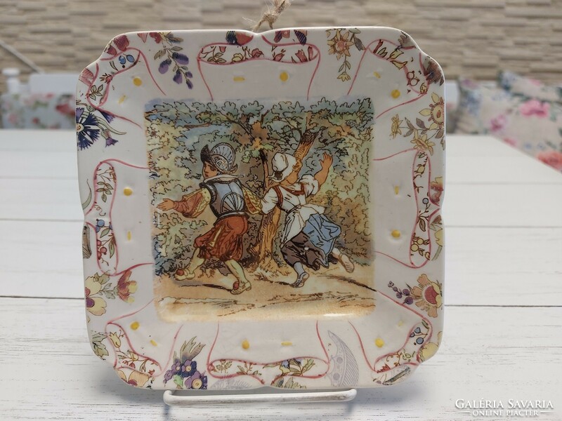Antique Sarreguemines faience wall plate