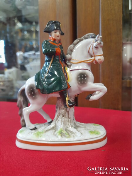 German, germany nymphenburg frankenthal carl theodor equestrian napoleon solid porcelain figure.