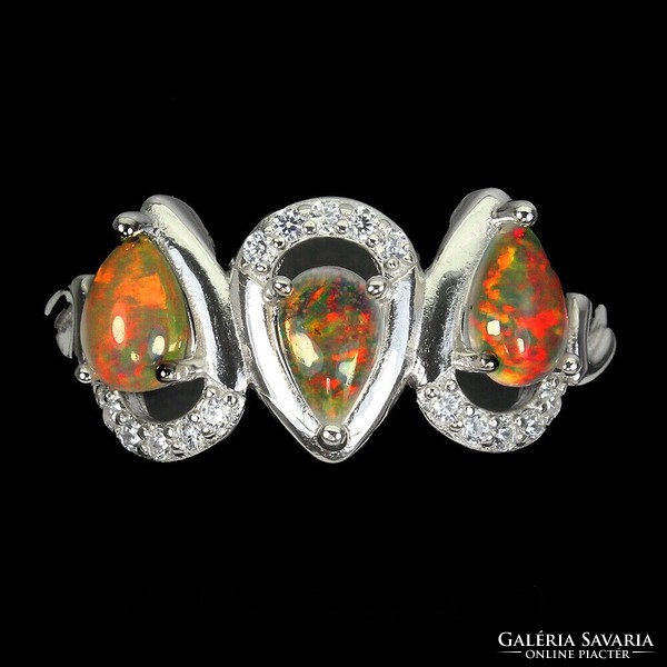59 And real fire opal 925 silver ring