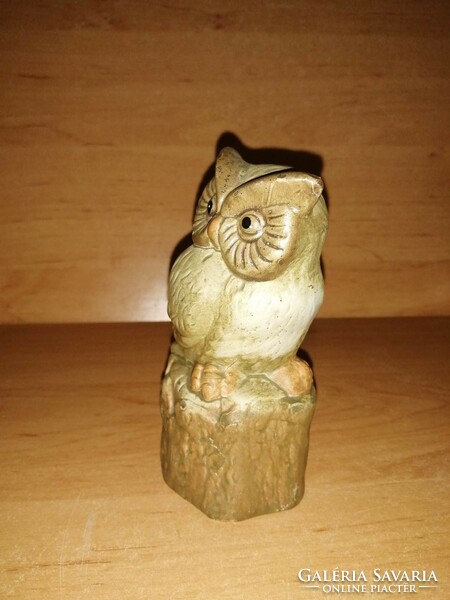 Biscuit porcelain owl figure sculpture 12 cm high (po-2)