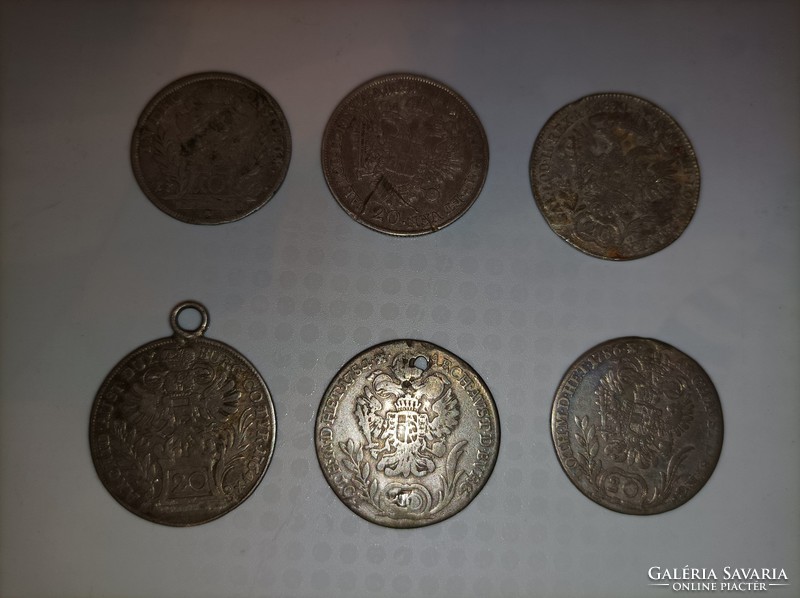 6 silver pennies in one