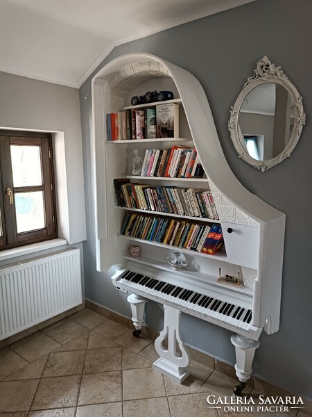 Bookshelf made of antique piano