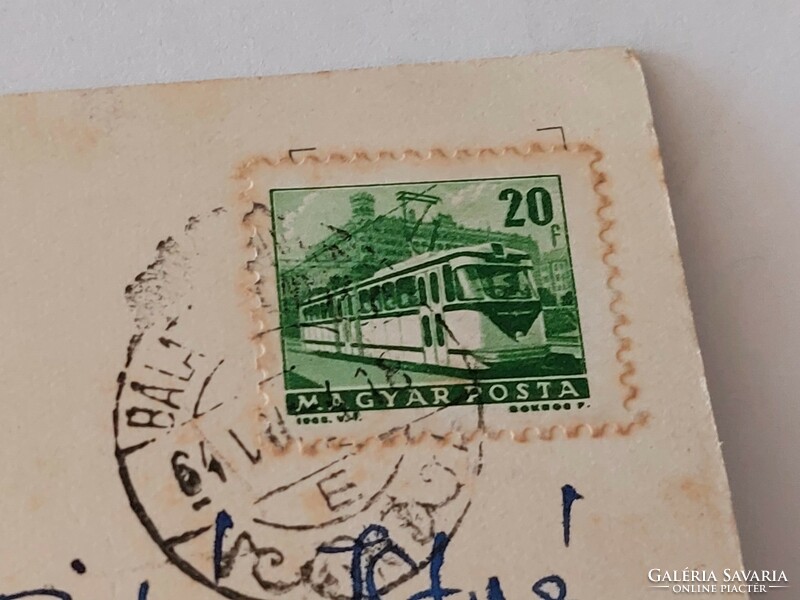 Régi képeslap retro fotó levelezőlap Balaton vitorlások hajó
