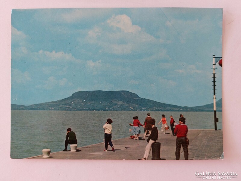 Old postcard Balaton photo postcard harbor