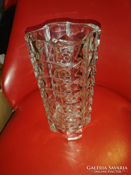 Pressed art deco glass vase