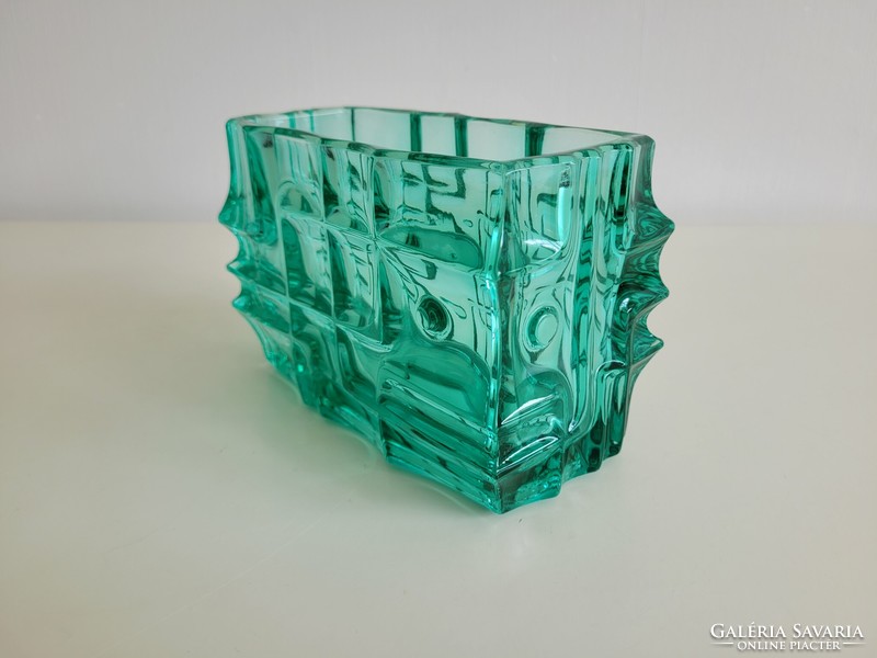 Retro Czech vladislav urban sklo union green glass mid century vase glass vase