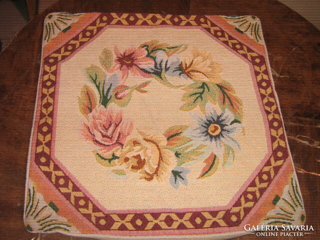 Beautiful woven spring floral decorative pillow