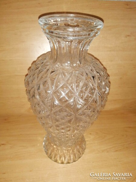 Retro üveg amfóra váza - 32 cm magas