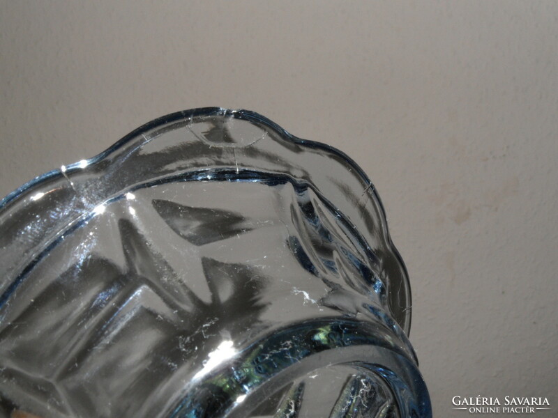 Kék üveg kompótos készlet ( 6 darabos )