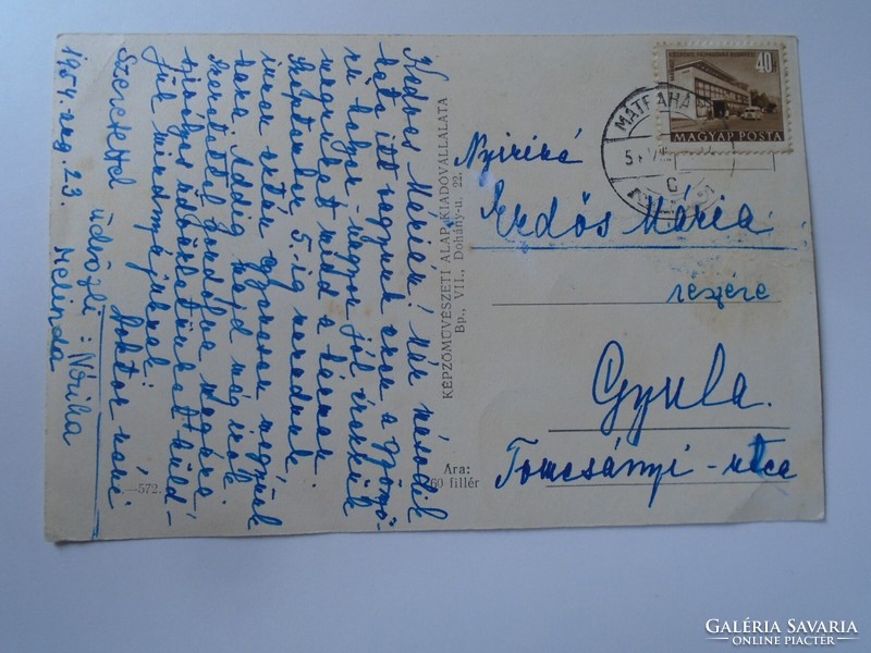 D195592 matraháza - 1954 Gyula - postcard